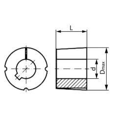 Tuleja z chwytem stożkowym 12 mm - 100812TLKR