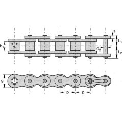 Roller chain ASA 100 - 100A1LB