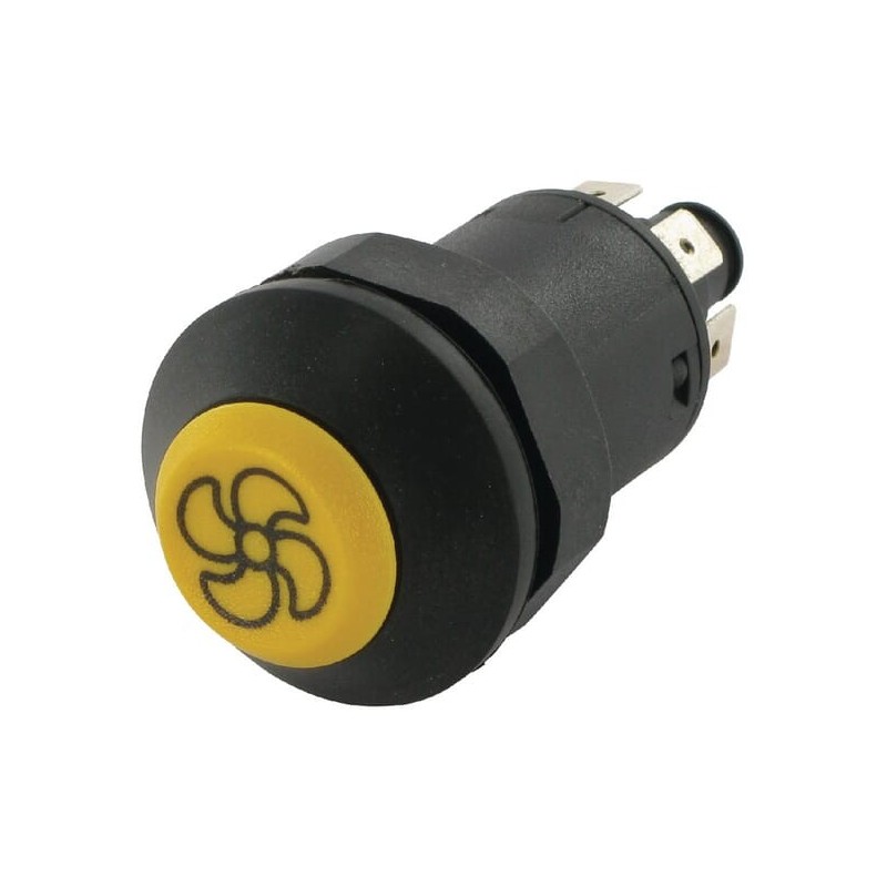 Push switch, Fan, round, yellow - 11103010PN