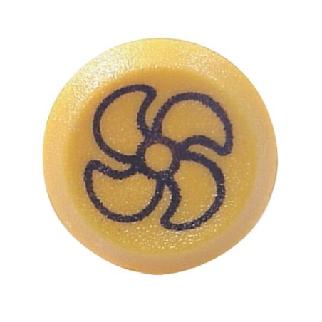 Push switch, Fan, round, yellow - 11103010PN