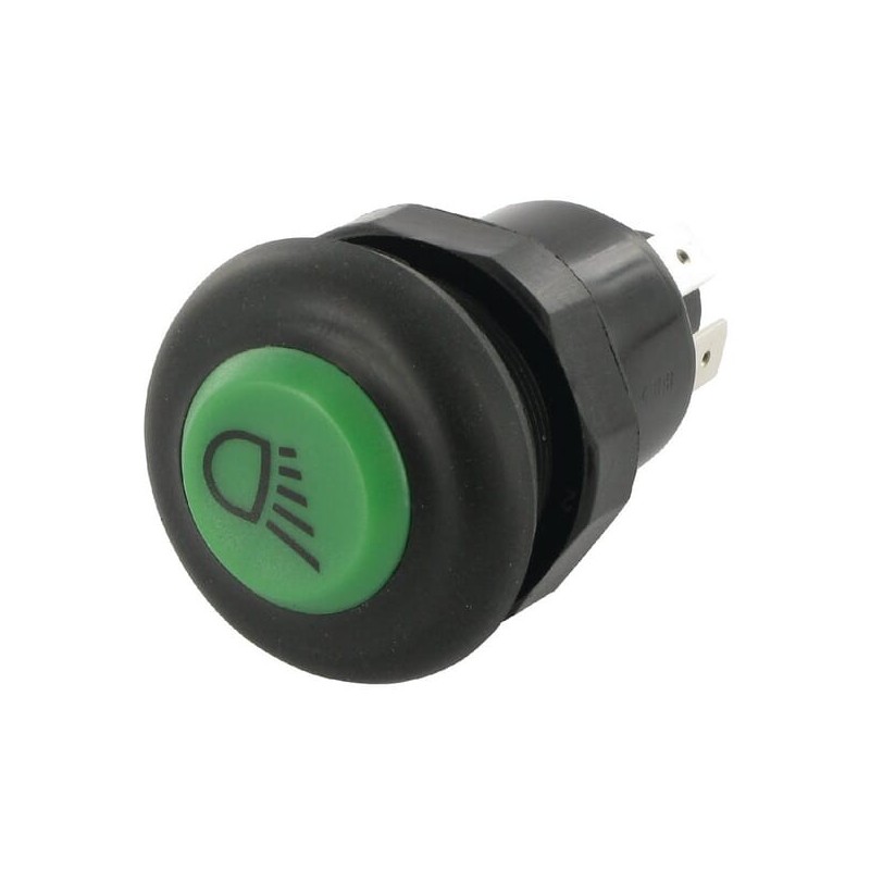 Push switch, Work light, round, green - 11110210PN