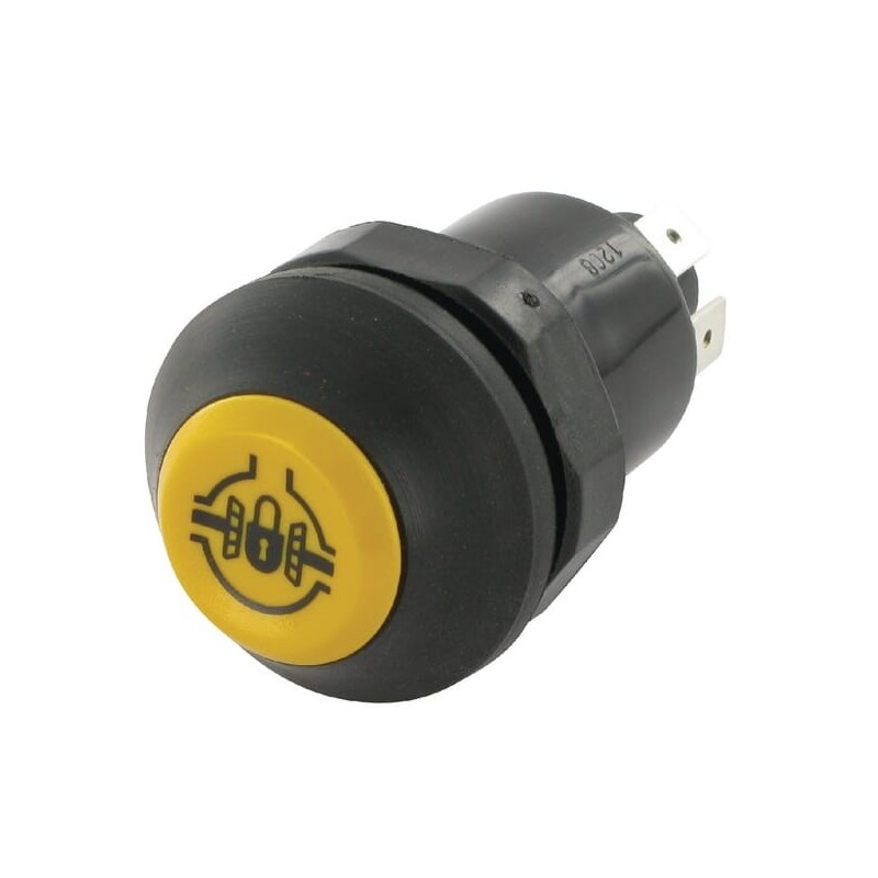 Push switch, Differential lock, round, yellow - 11105120PN Push switch, Differential lock, round, yellow - 11105120PN