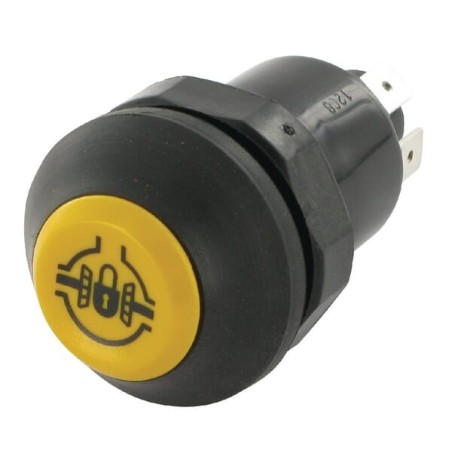 Push switch, Differential lock, round, yellow - 11105120PN