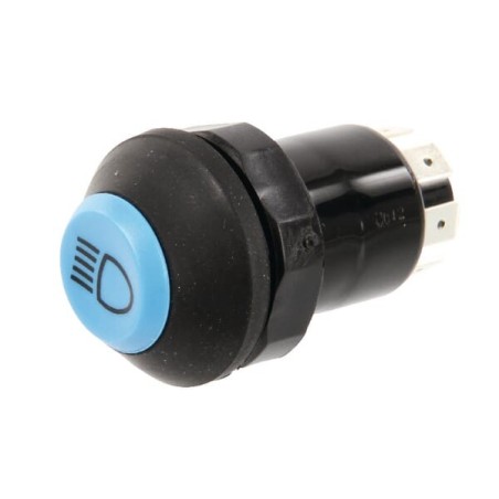 Push switch, High beam, round, blue - 11112100PN