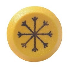Push switch, Air conditioning, round, yellow - 11110360PN