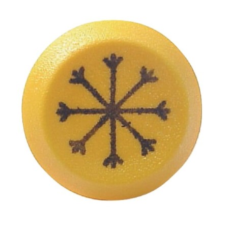 Push switch, Air conditioning, round, yellow - 11110360PN