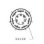 Push switch, Hazard lights, round, red - 11100080PN Push switch, Hazard lights, round, red - 11100080PN