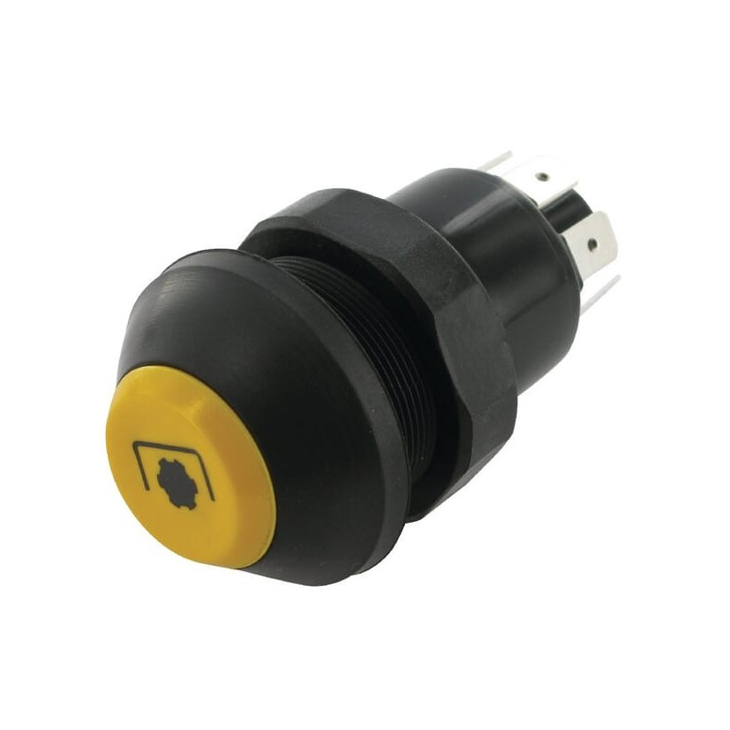 Push switch, PTO, round, yellow - 11175390PN Push switch, PTO, round, yellow - 11175390PN