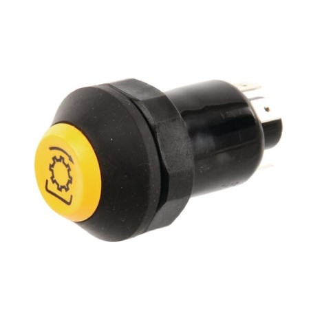 Push switch, PTO, round, yellow - 11175190PN