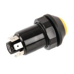 Push switch, PTO, round, yellow - 11175190PN