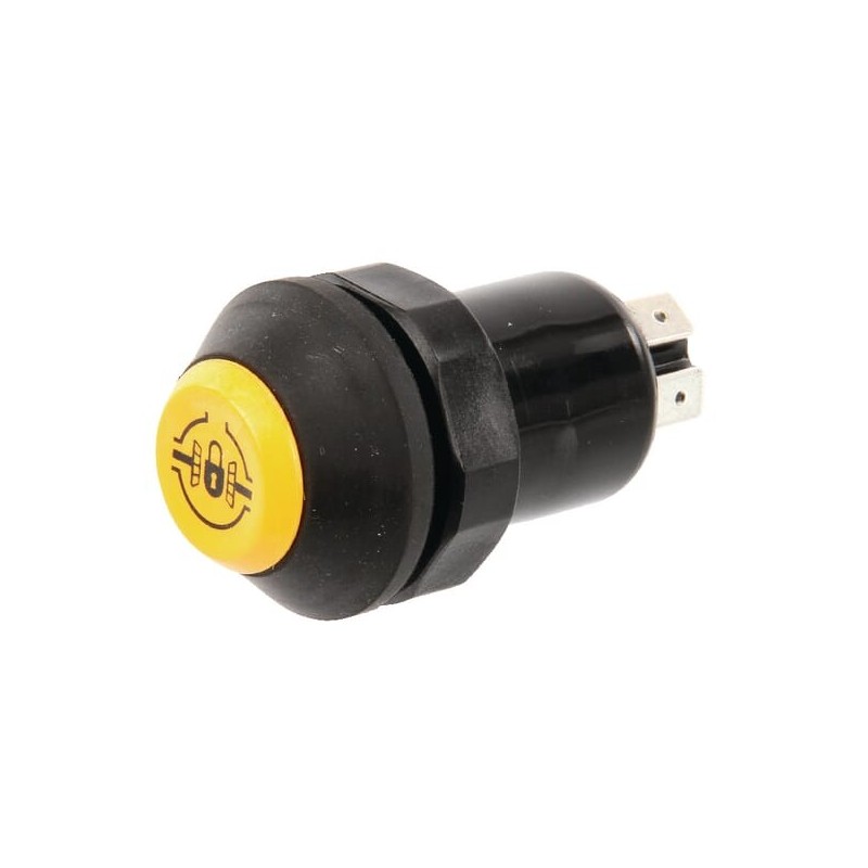 Push switch, Differential lock, round, yellow - 11245270PN