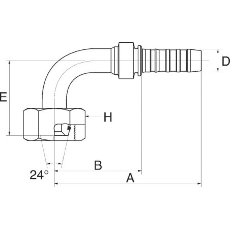 Hose insert 90 DN16-1 BSP - 10GS16FDHORX90