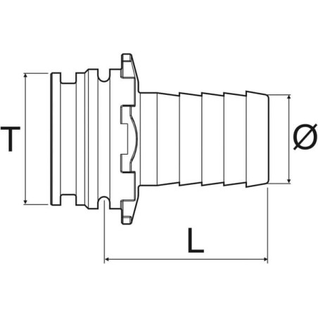 Straight hose fitting 13 mm with male connection T4 - 1091413