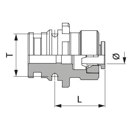 Straight fork coupling T3M x 10mm hose intake - 10913C10