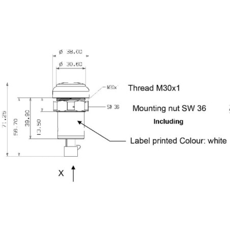 Push switch, Linkage lower, round, yellow - 11801003PN