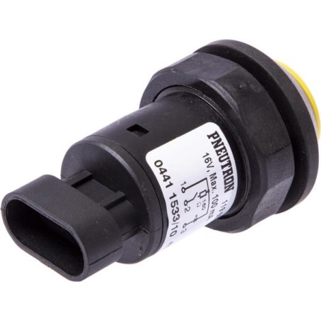 Push switch, PTO, round, yellow - 11907001PN
