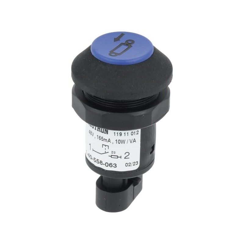Push switch, pull cylinder, round, blue - 11911012PN Push switch, pull cylinder, round, blue - 11911012PN