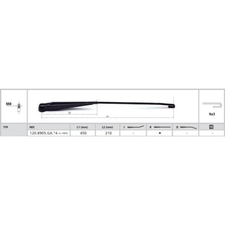 Wischerarm 450mm - 1208905GAR4