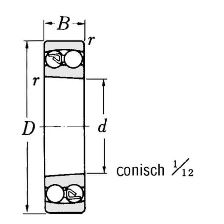 Łożysko kulkowe wahliwe 55x100x21 mm SKF - 1211KC3SKF