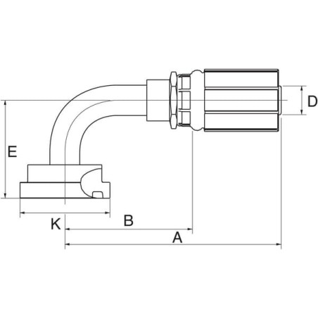 Insert DN20-3/4 flange 90 stopni - 12G12FL90M