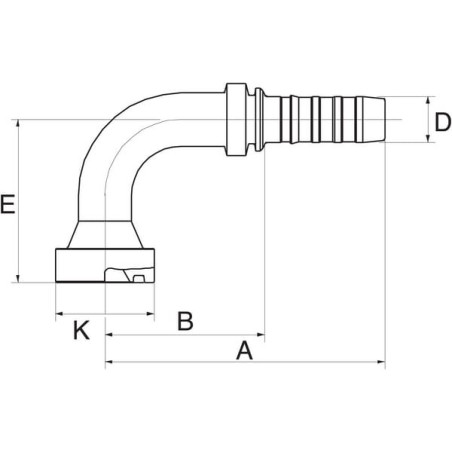 Insert 90 stopni DN20-41.3 suitable for CAT - 12GS12FLC90068