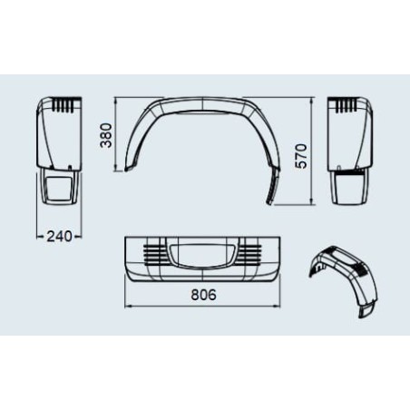 Mudguard with spray protection black - 1259584