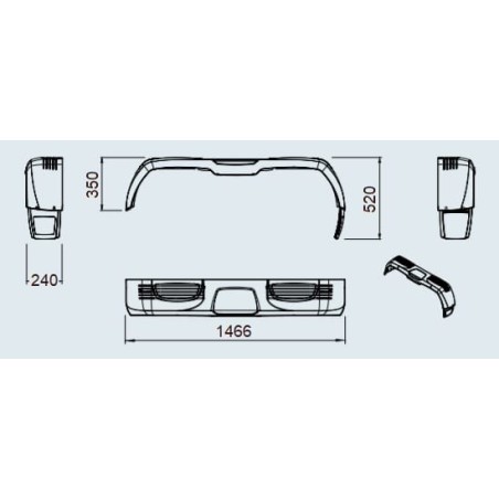 Mudguard with spray protection black - 1259590