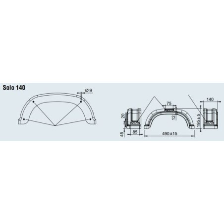 PVC mudguard 140/490 - 1258169