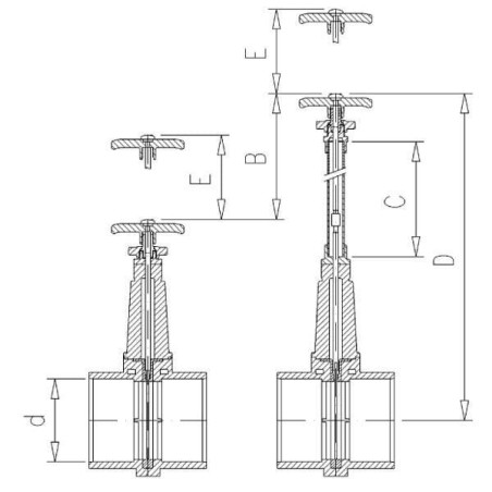 Absperrschieb. PVC D110mm lang - 1300110L