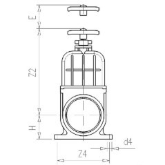 Absperrschieber pvc D110mm lang - 1300110V
