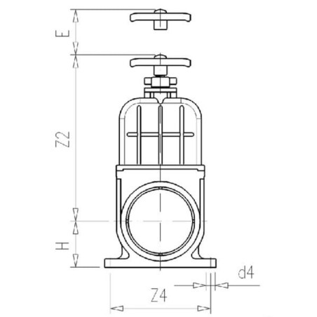 Absperrschieber pvc D110mm lang - 1300110V