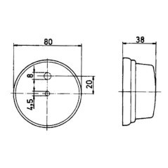 Lampa obrysowa okrągła 12/24V biała przykręcana średnica 80 mm Jokon - 135008000