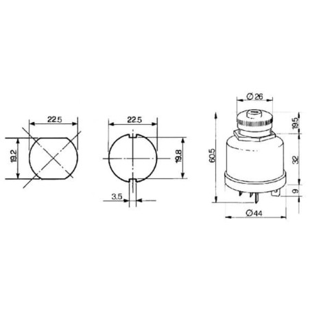 Ignition switch P-0-1-2, Cobo - 14132000