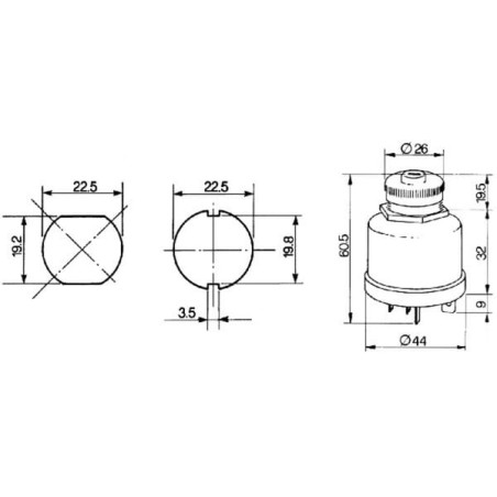 Ignition switch 0-1-2, Cobo - 14174000