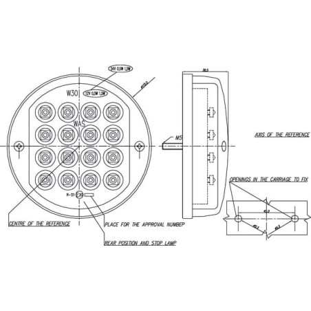 Lampa tylna zespolona, prostokątna, 12/24V pomarańczowa/czerwona, przykręcana Promot - 1400680900