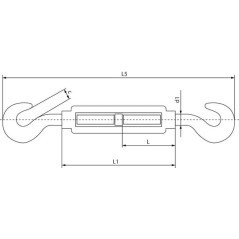 Turnbuckle hook/hook M8 - 148008HH