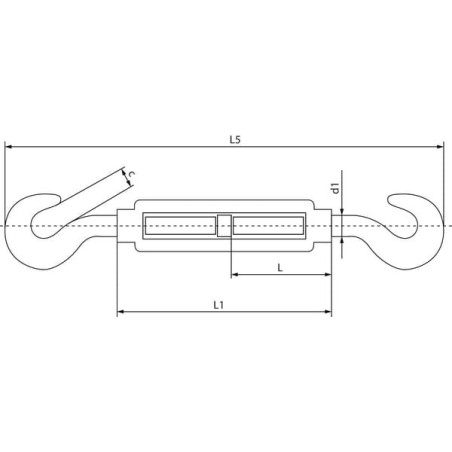 Turnbuckle hook/hook M8 - 148008HH