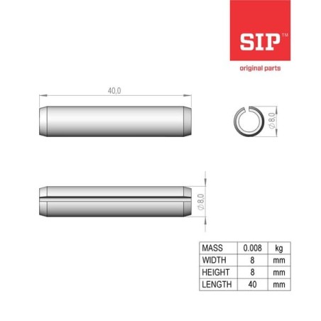 Spannstift 8x40 DACROMET /ISO 8752 - 150398402