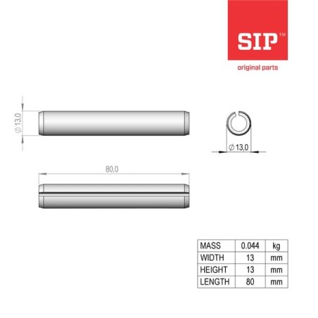 Stift, 13x80 - 150430705