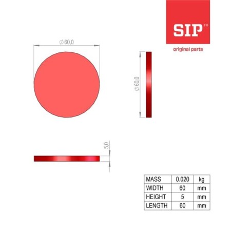 Hinterer Reflektor D60 rot - 150328700