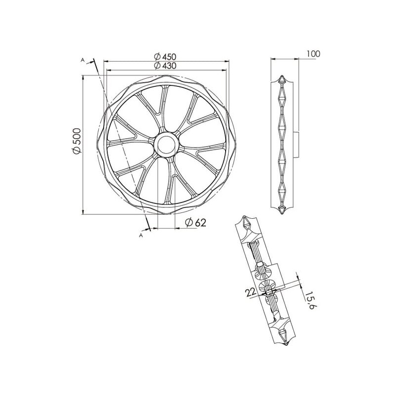 End ring 50 cm - 15187 End ring 50 cm - 15187