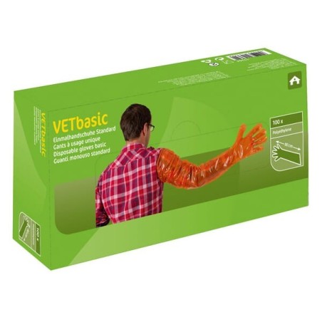 Disposable gloves VETbasic 100pcs orange - 15364KER