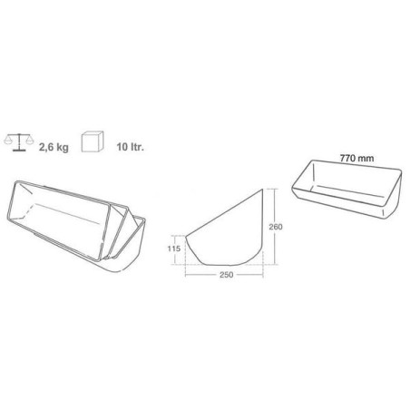 Langer Trog 77cm 13,5l - 1620101230