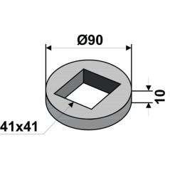 Schweißring für 40x40 Vierkant - 17100074