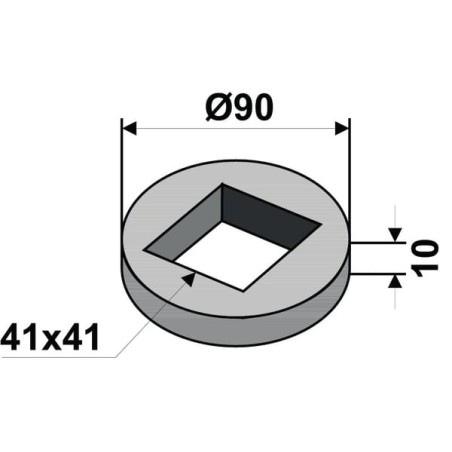 Welding ring for 40x40 square - 17100074