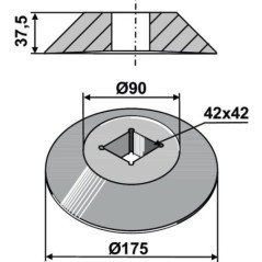 Stop plate - outer for 40x40 - 17100519