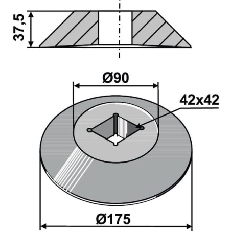 Stop plate - outer for 40x40 - 17100519