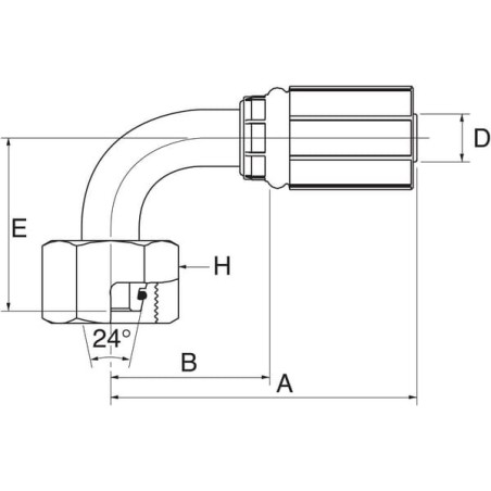 Insert 90 stopni DN25-M42x2 - 16G30FDHORX90