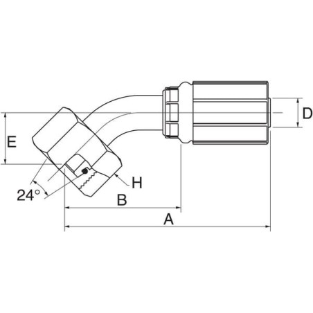 Insert 45 stopni DN25-M36x2 - 16G28FDLORX45
