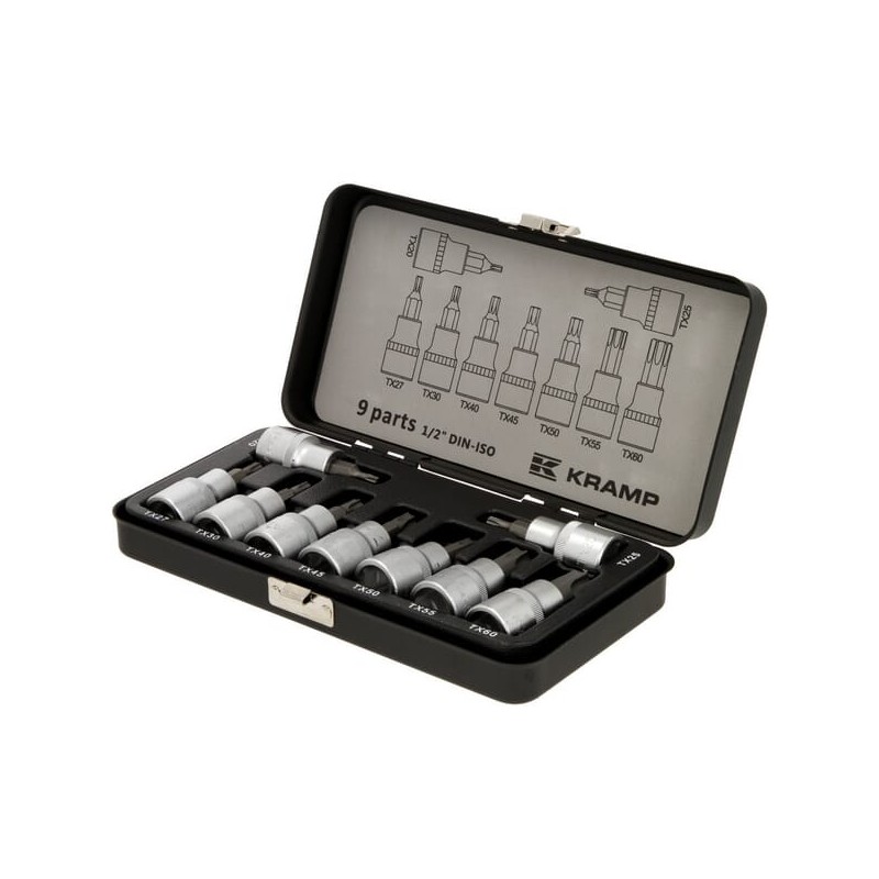 Socket set 1/2 inch Torx 9-pieces - 18049240091KR Socket set 1/2 inch Torx 9-pieces - 18049240091KR